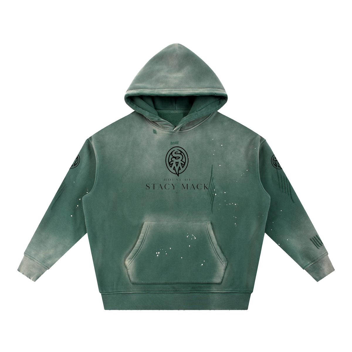 Vintage Washed Frayed Fleece Hoodie