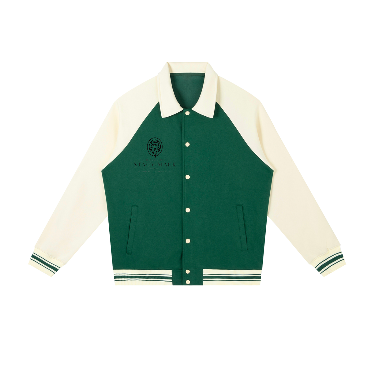 Contrast Raglan Sleeve Baseball Jacket