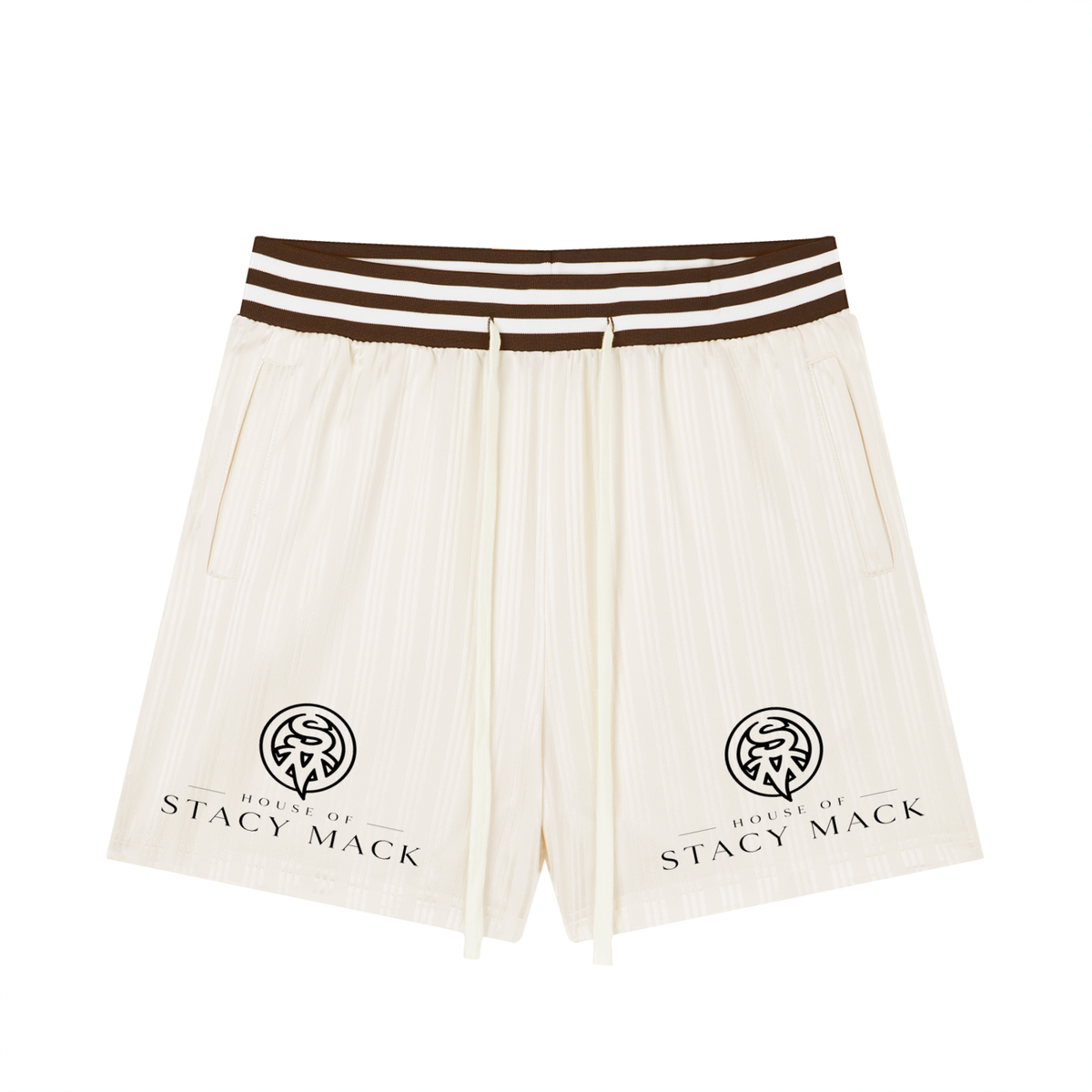 Unisex Striped Drawstring Shorts