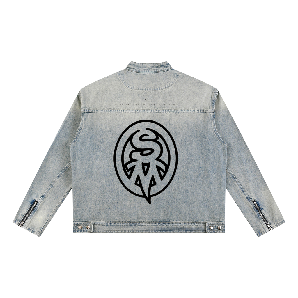Vintage Wash Zip Denim Jacket