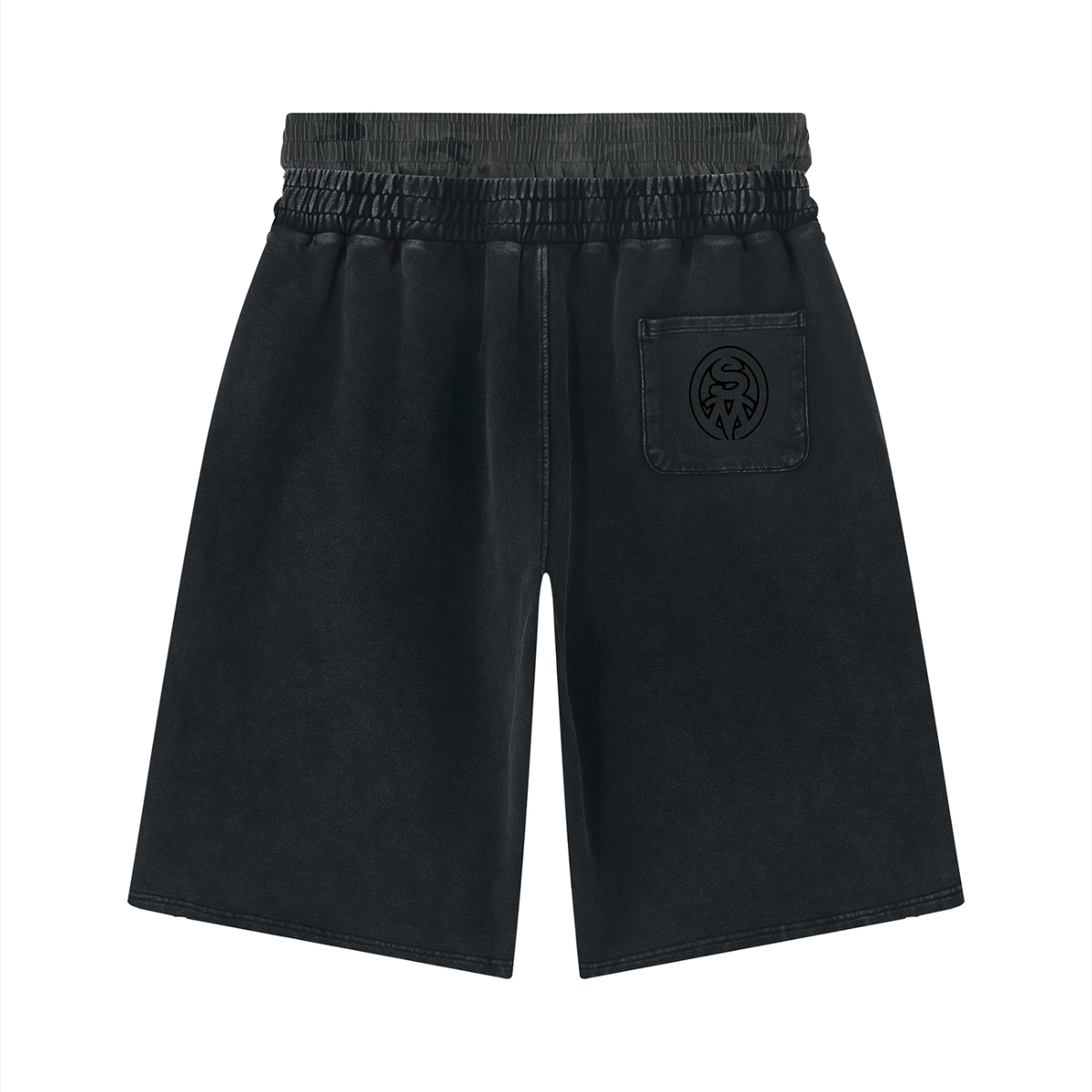 Unisex Vintage Wash Distressed Wide Leg Shorts