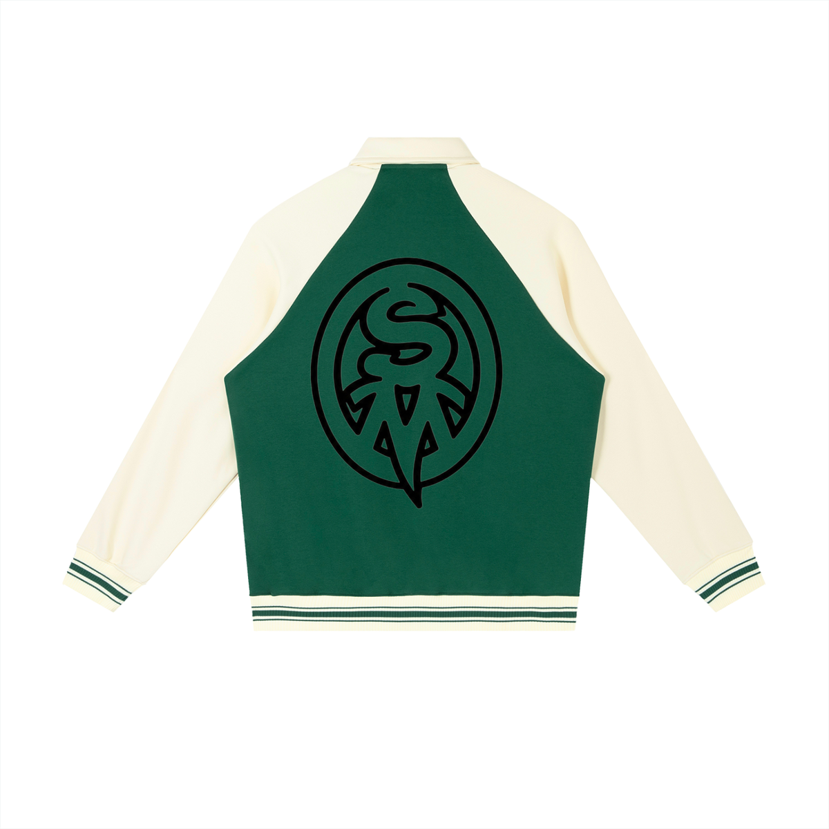 Contrast Raglan Sleeve Baseball Jacket