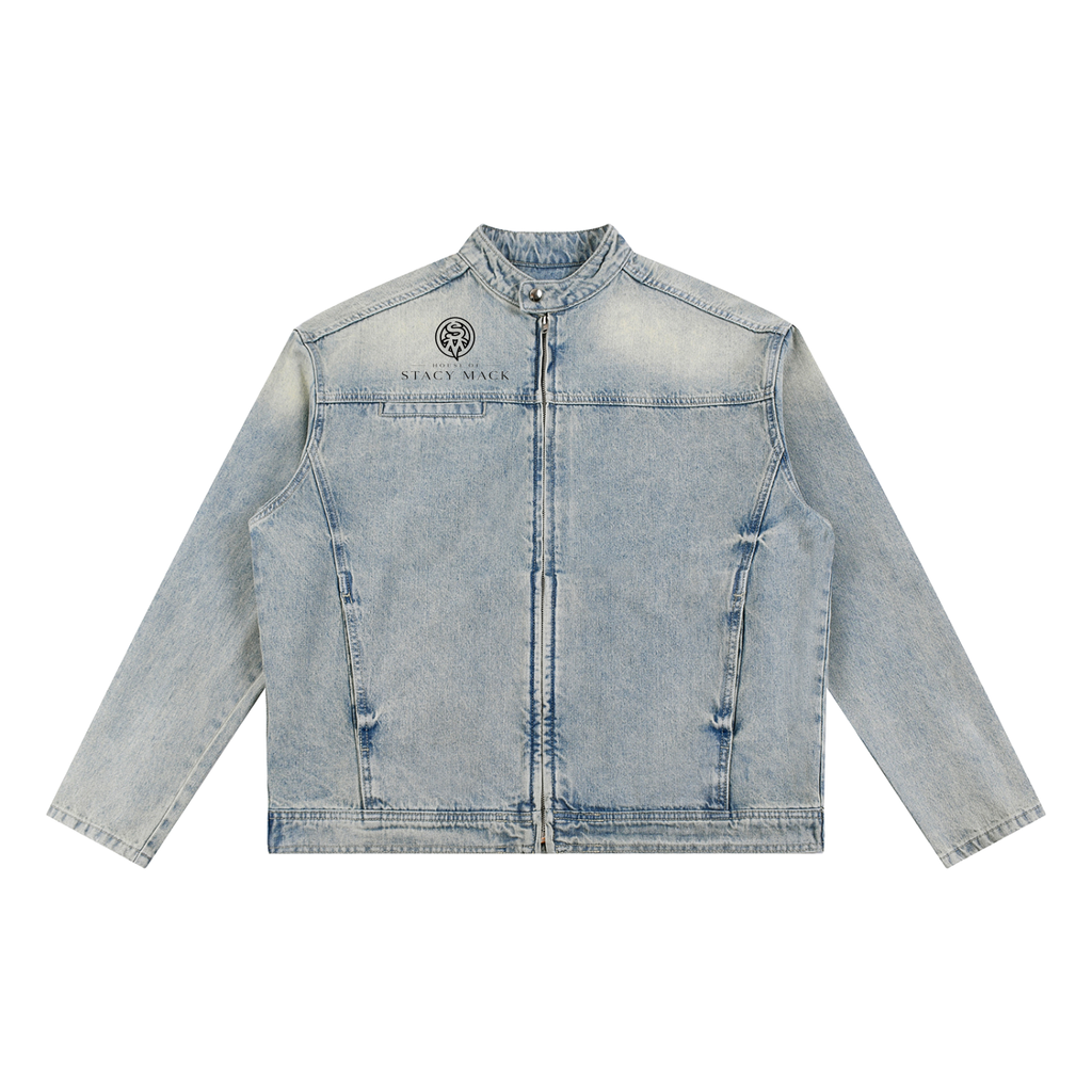 Vintage Wash Zip Denim Jacket