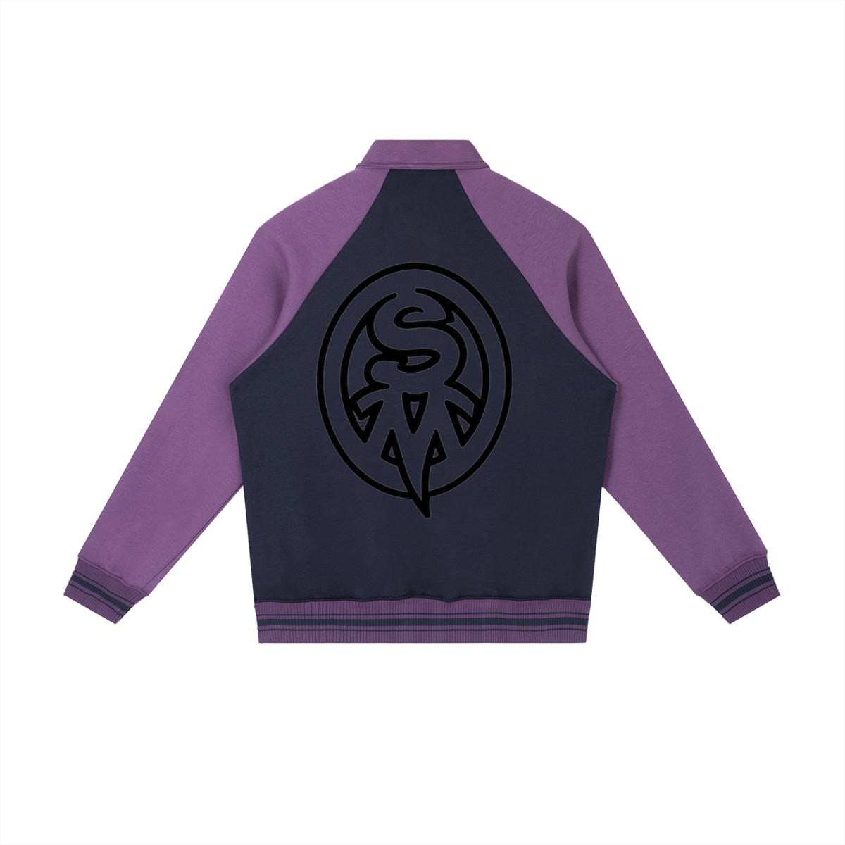 Contrast Raglan Sleeve Baseball Jacket